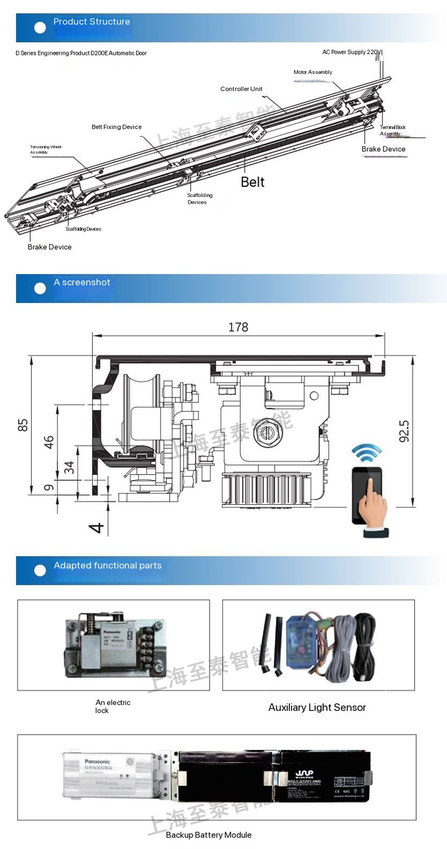 松下力帝400KG重型自動平移門機組